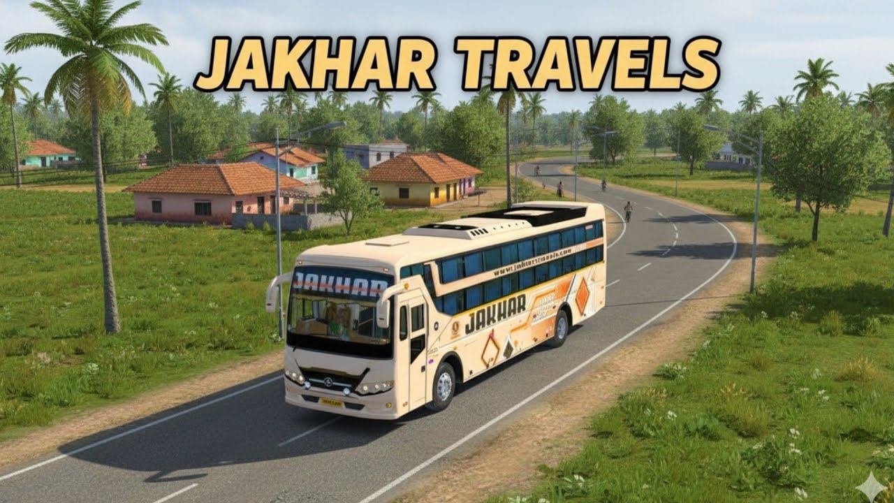 TATA Bs6 Sleeper -- Jakhar travels .... Bussid Map.... Full Bus Drive.