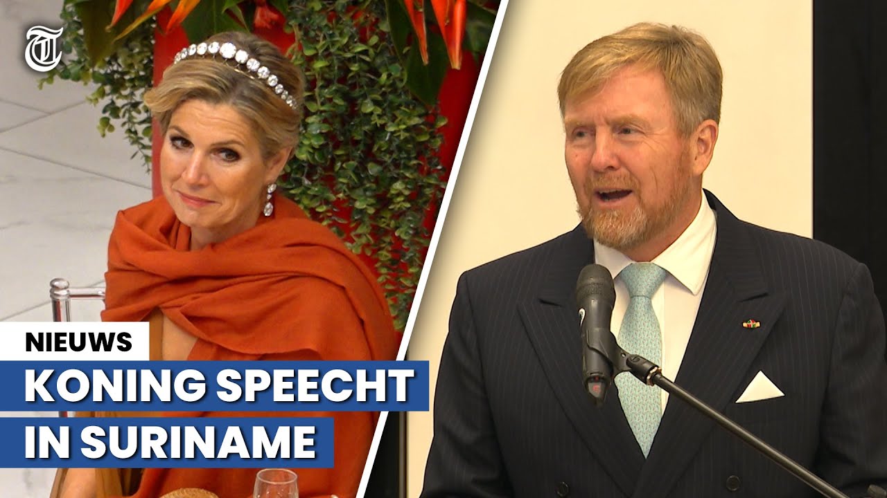 Koning grapt over WK voetbal tijdens toespraak in Suriname