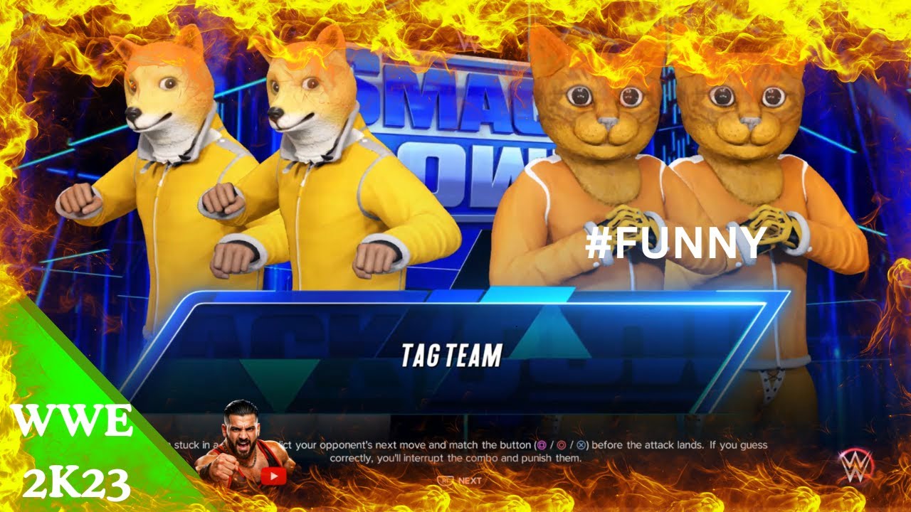 WWE 2K23 Gameplay | Cats VS Dogs funny 🐾😹🐕#wwe #ps4 #comedy #dog #cat