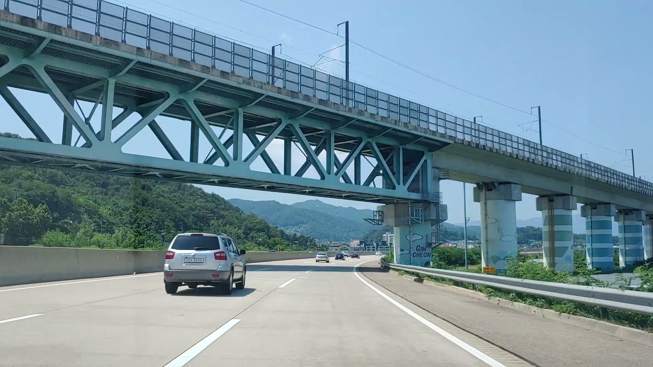 구미 톨게이트를 진입해 경부고속도로와 중부고속도로를 이용하여 서청주 톨게이트 도착하기-2019년 8월 17일 토요일
