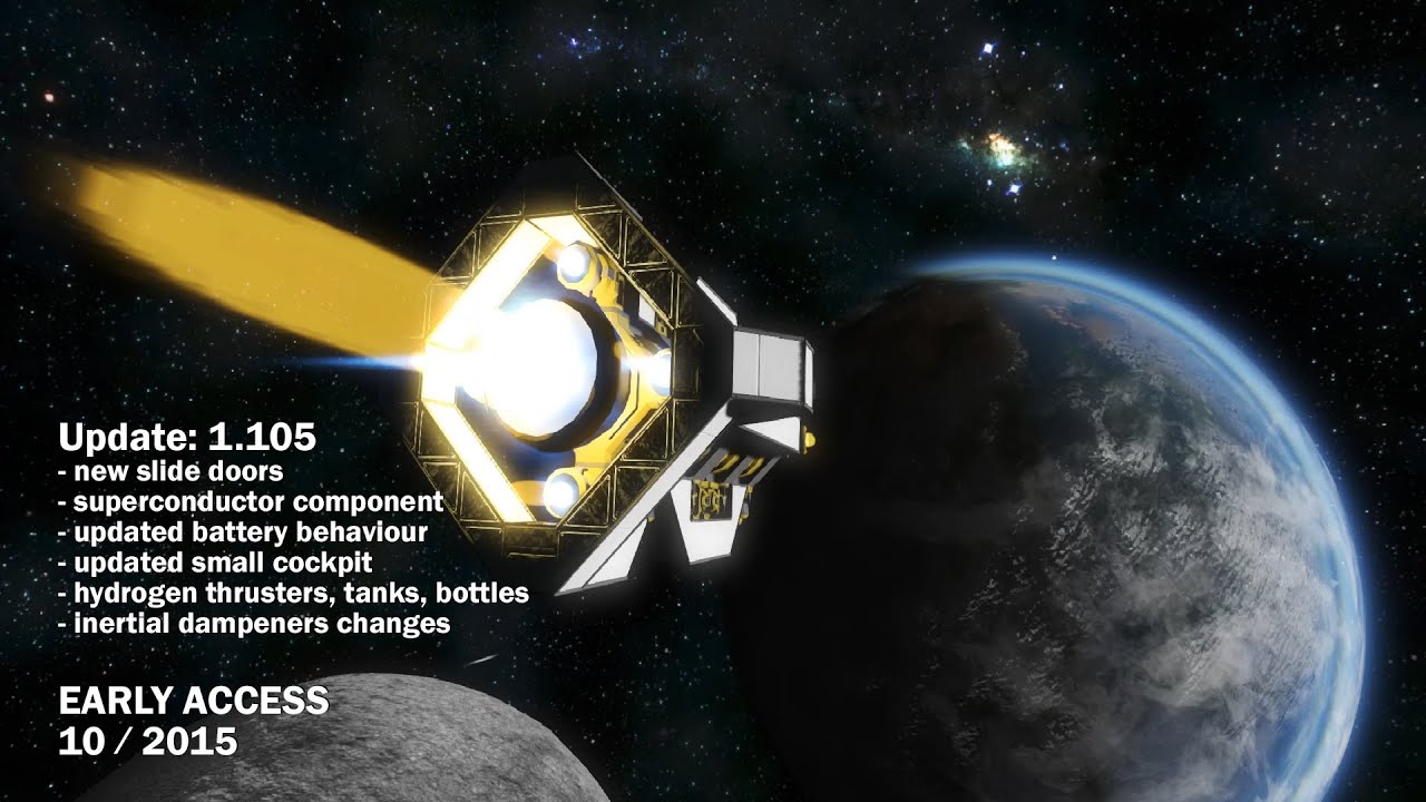 Space Engineers - Update 01.105 - Hydrogen thrusters, MP and battery improvements,Slide doors