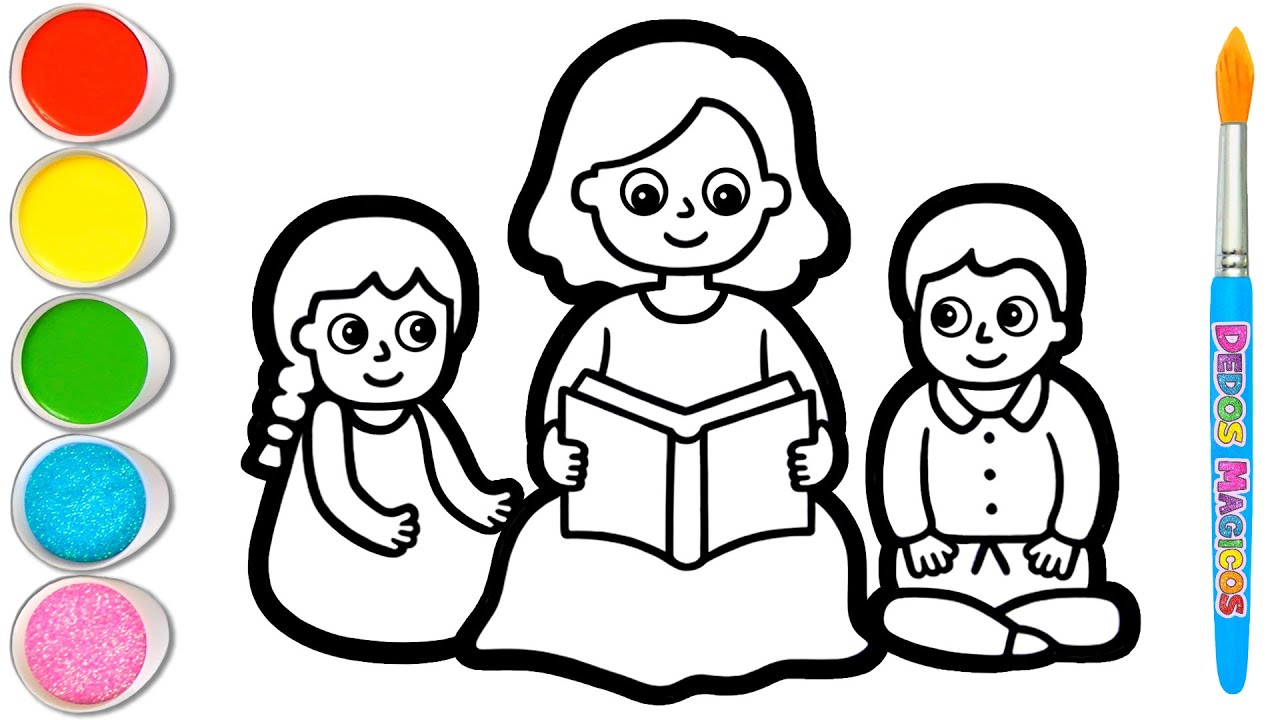Dibujemos y Pintemos Juntos una Imagen Para Contar Historias ❤️👩‍👧‍👦❤️‍ Día de la Madre #158