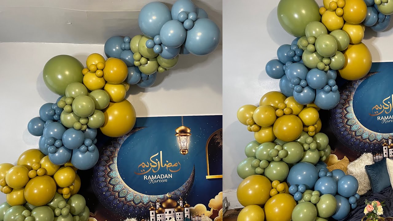 Ceiling to Floor Balloon Garland Tutorial | Ramadan Setup #1 | How to | DIY