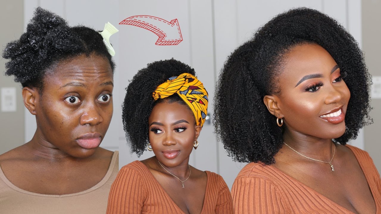 Hair Transformation! NO Clip ins, NO Crochet | Wash and Go Natural Hair Multi-textured Headband Wig