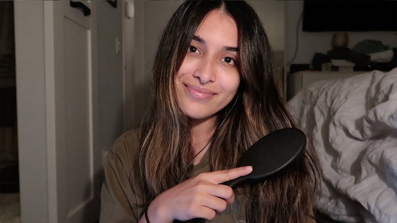 ASMR Brushing My Hair & Doing My Nightly Skin Care Routine (SO MANY TINGLES)