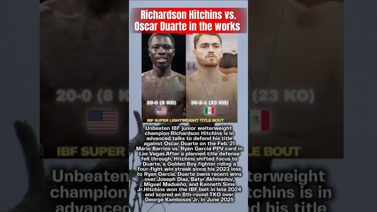 🇺🇸Richardson Hitchins vs.🇲🇽 Oscar Duarte  IBF junior welterweight champion  in Las Vegas 