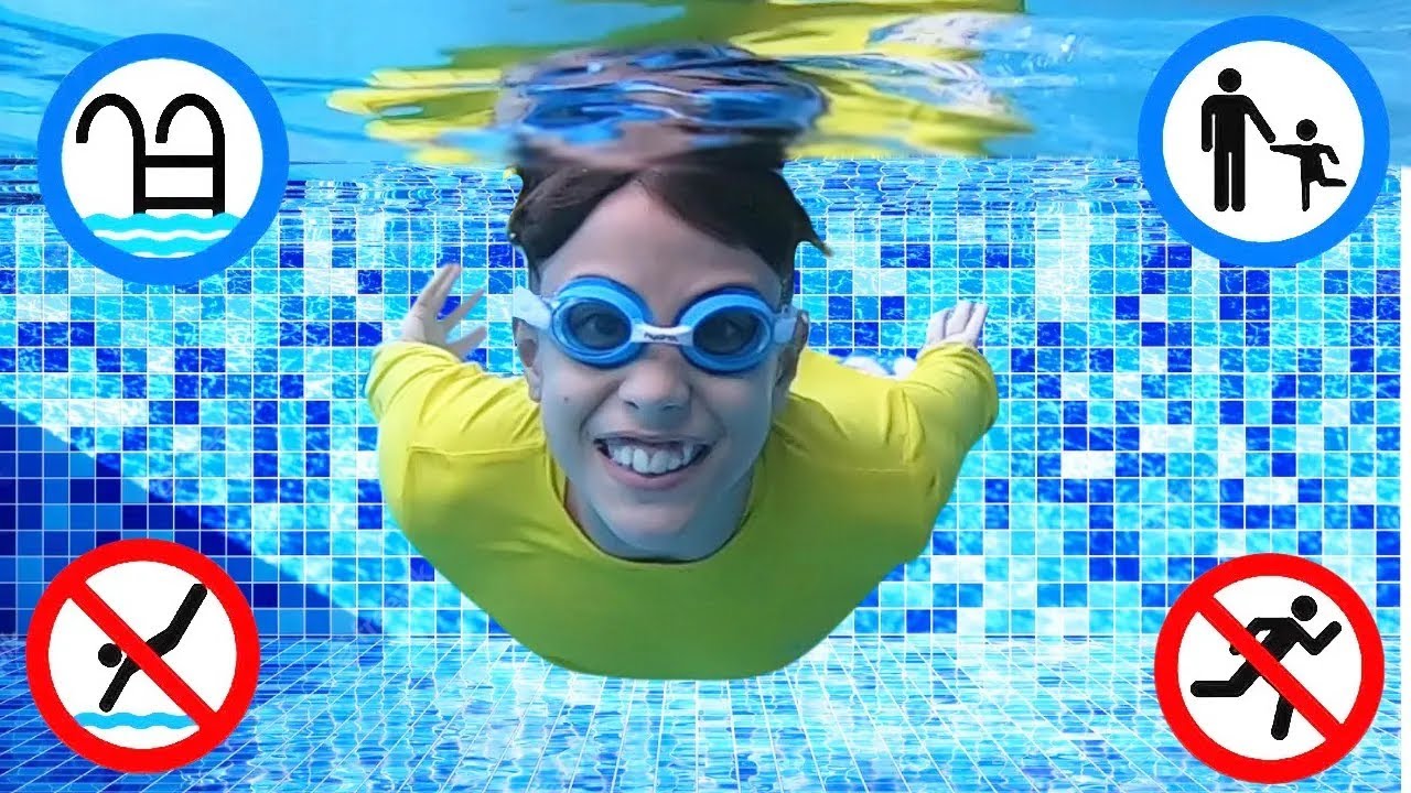 Henrique Cauã aprende regras de segurança e bom comportamento para crianças na piscina