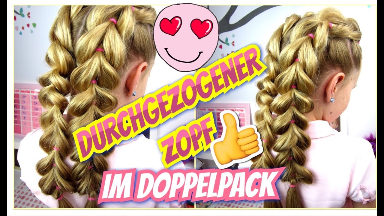 durchgezogener Zopf im Doppelpack❤Frisur aus der Verlosung❤coole Mädchen Zöpfe&Frisuren