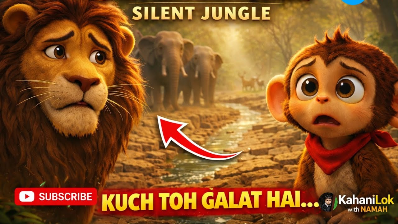 “Jungle Mein Achanak Khamoshi...😨 #JungleStory#HindiKahani#MoralStory#KidsStory#HindiStory#KahaniLok