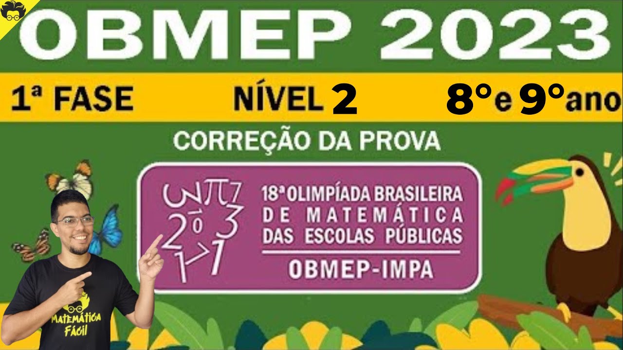 🔴 CORREÇÃO OBMEP 2023 - 1ª FASE - NIVEL 2 - 8° E 9° ANOS