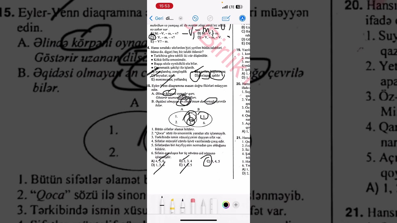 20.05.2023 blok imtahanı 3 cü qrup Azərbaycan dili davamı