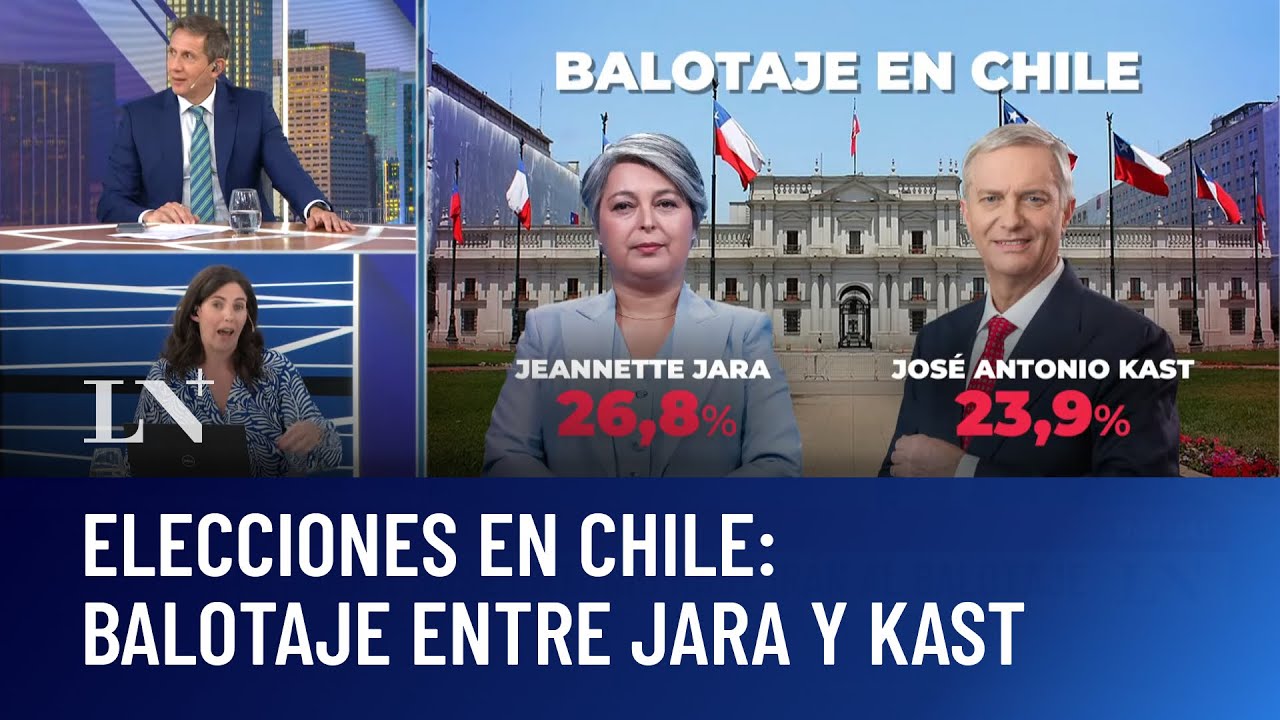 Chile: habrá balotaje el 14 de diciembre; se enfrentarán Jara y Kast
