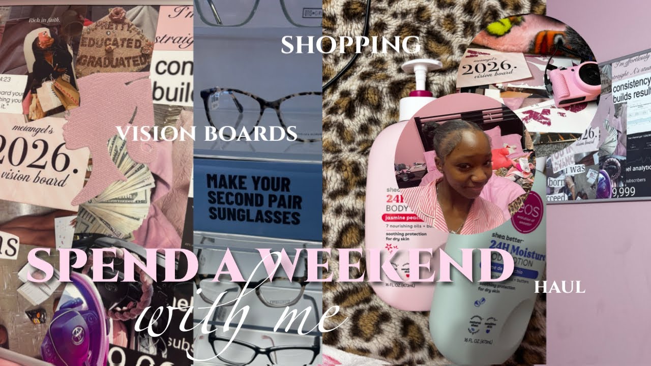 SPEND THE WEEKEND WITH ME ♡ 2026 vision board, haul, preparing for school