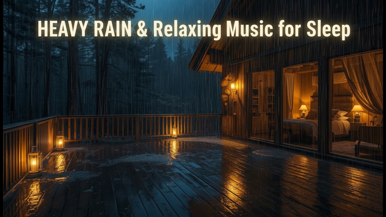 Heavy Rain & Fast sleep🌧️🔥 Relaxing Sounds for Sleep, Study & Stress Relief,Meditation, Yoga(8 Hours