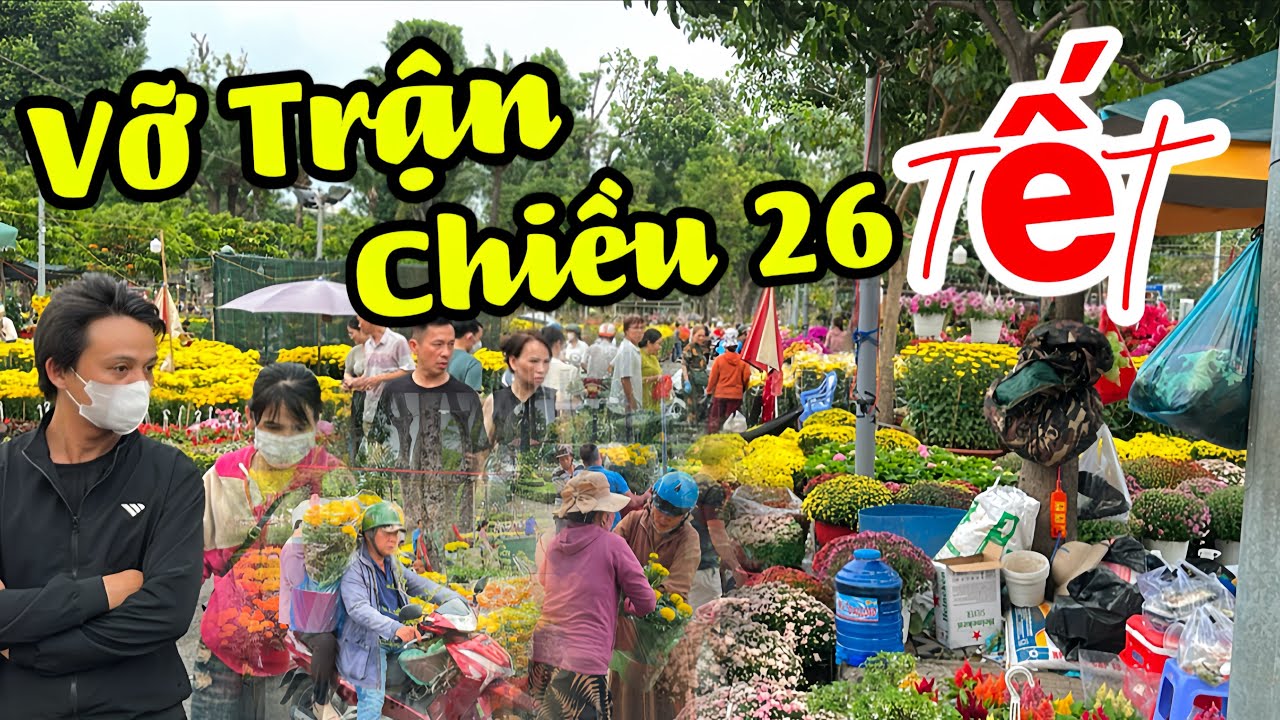 Vỡ Trận Nhộn Nhịp Người Mua Hoa 26 Tết GIÁ RẺ BÈO Tại CV Gia Định Gò Vấp