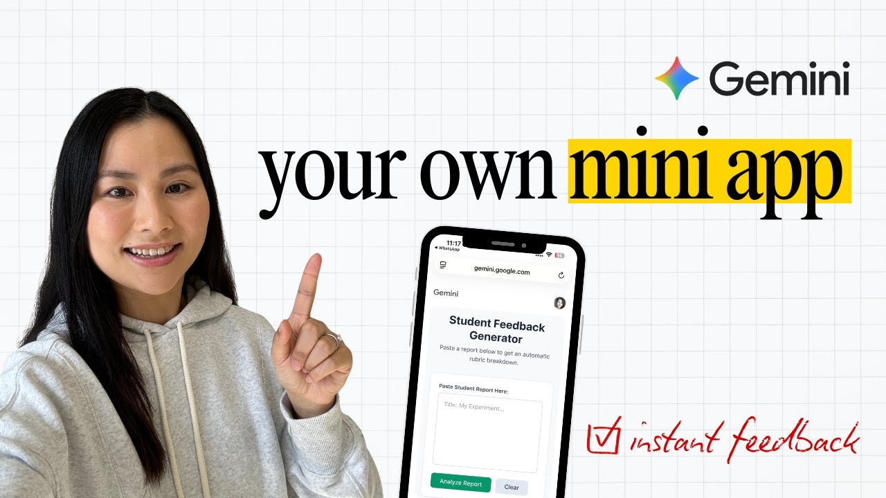 Create an AI Mini App in Minutes (Gemini + NotebookLM) | Rubric Feedback Tool