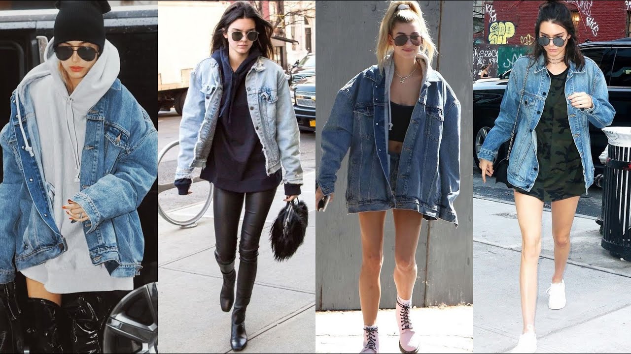 Mostly trendy oversized denim jackets outfits#how to style oversized denim/jeans jacket outfit