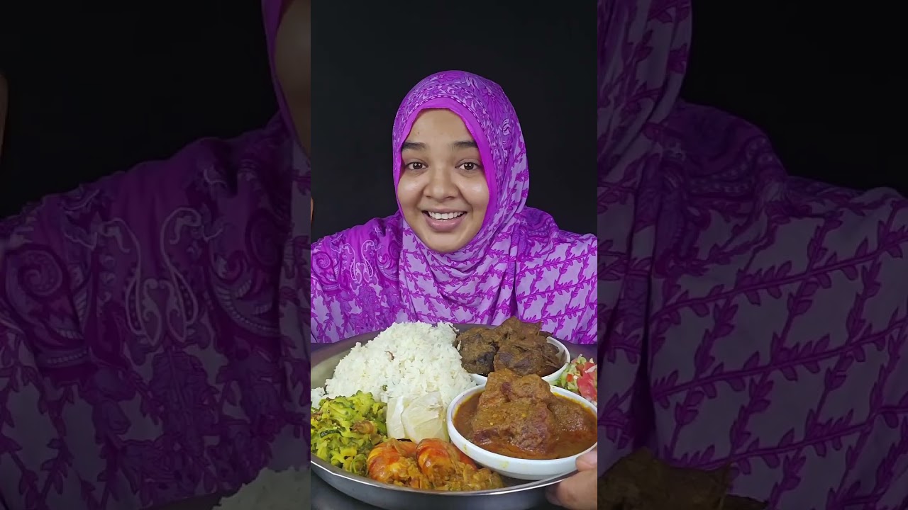 Cooking & Eating Beef Curry, Duck Curry, Shrimp Vuna,Korla Vaji with RiceSalad *asmr Eating Show 