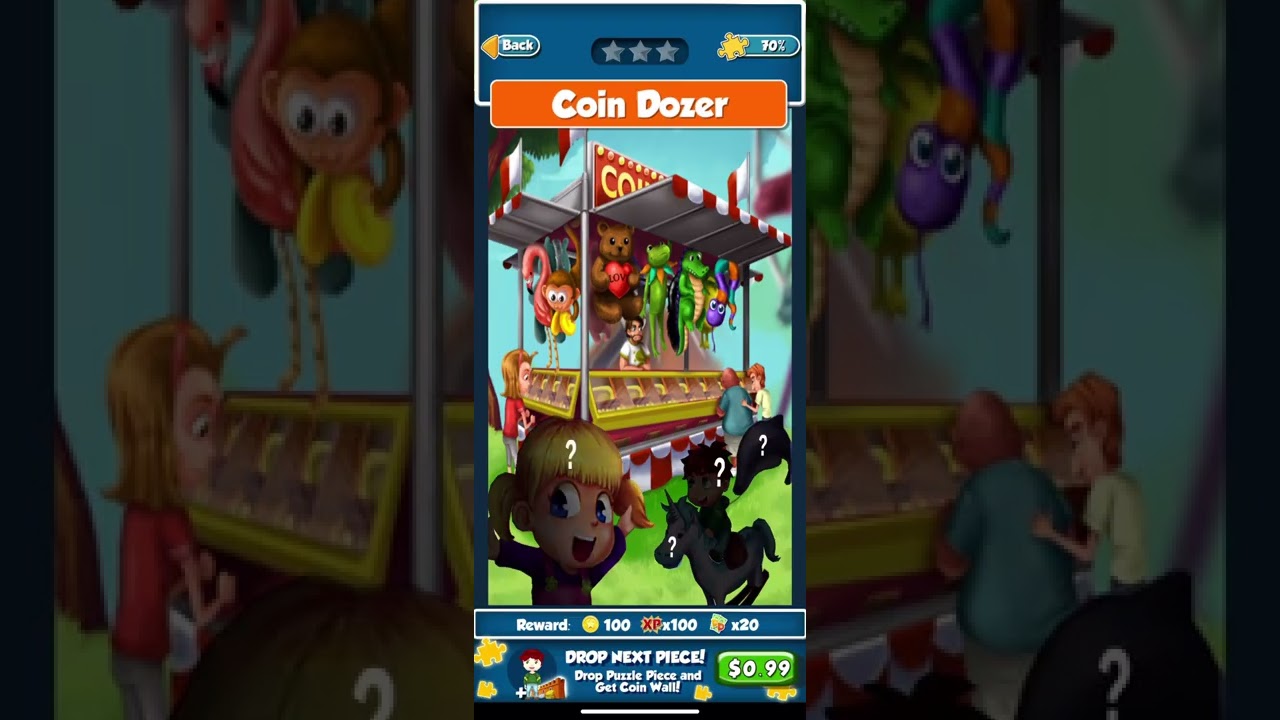 Coin dozer. Wow I claimed a puzzle piece. I&rsquo;m very close to completing the puzzle!
