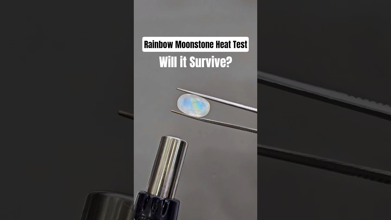 Rainbow Moonstone Heat Test | Will it Survive The Heat? #gemstone #gems #moonstone