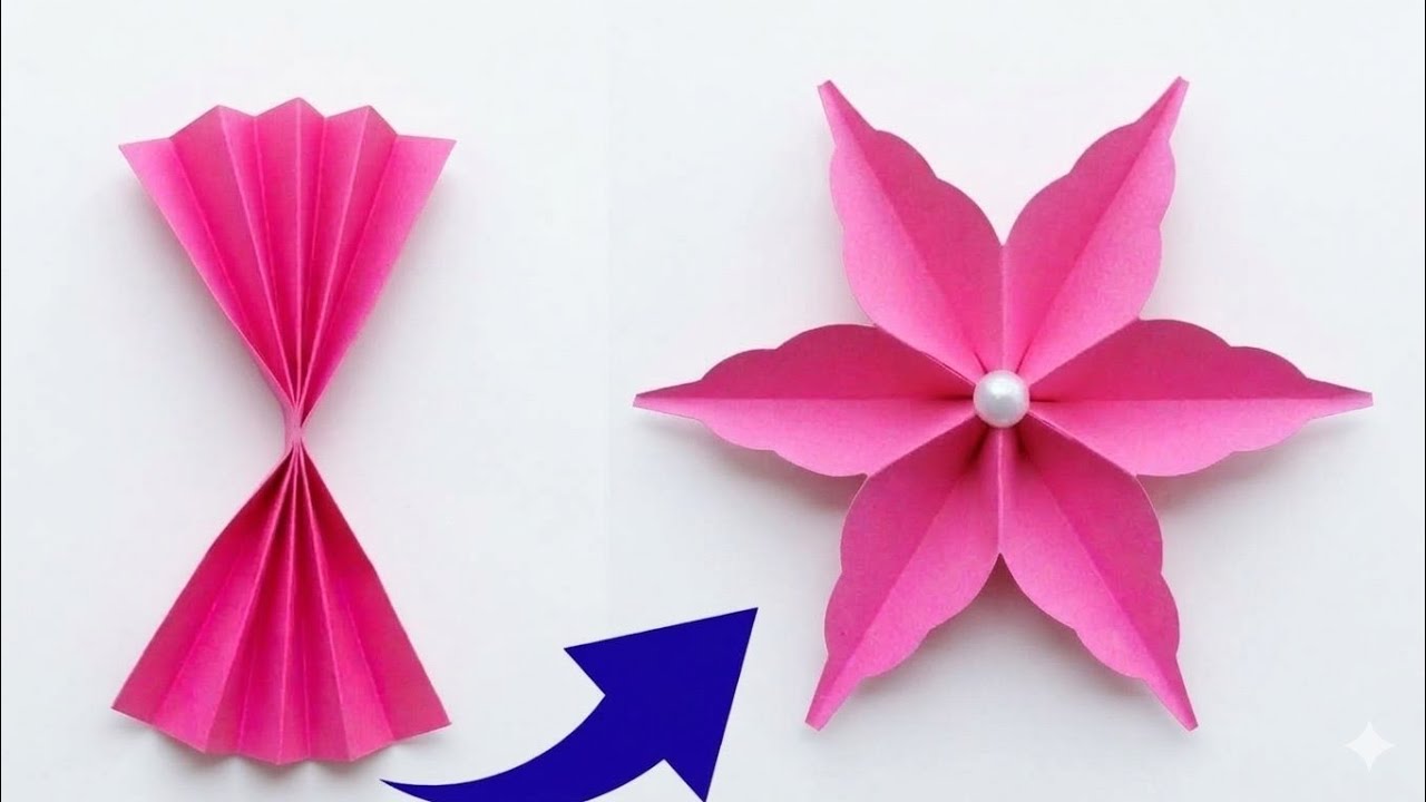 How to make easy 3D paper flower#diy#homedecor#snowflakes #easy 