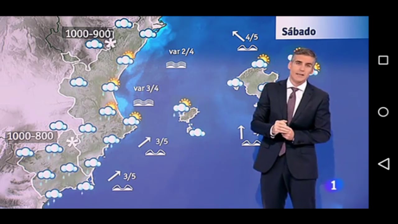 El tiempo en la 1 TVE 5 de enero de 2018