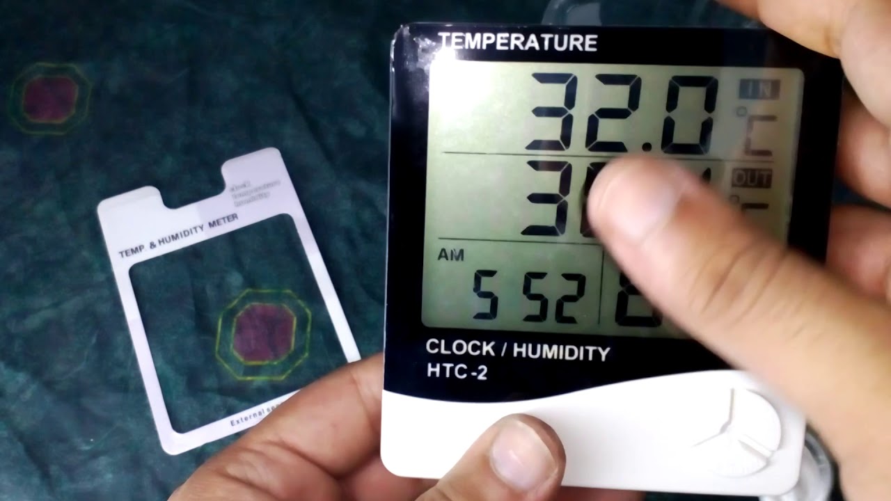 HTC 2 LCD Digital Thermometer Hygrometer - Temperature, Clock, Humidity - humidity sensor