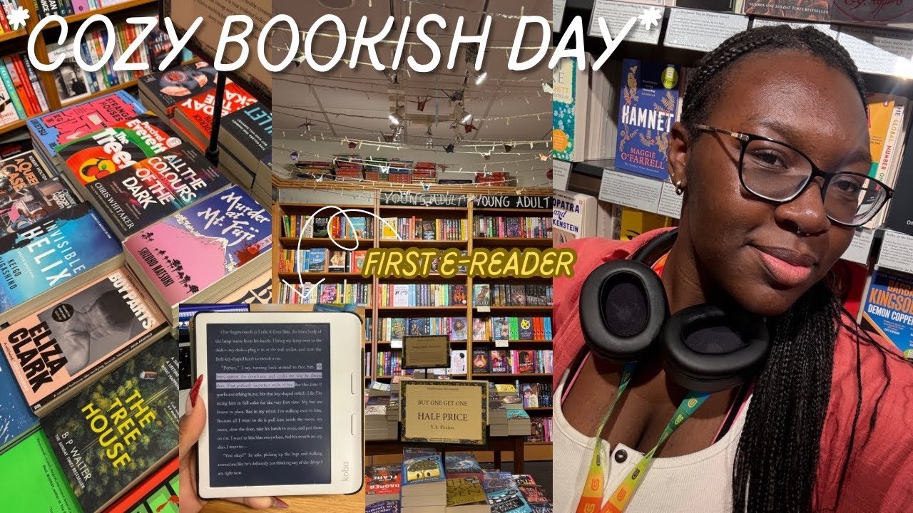 *A COZY BOOKISH VLOG* 🌙☕️ buying a kobo libra color, going to the bookstore and reading a new book
