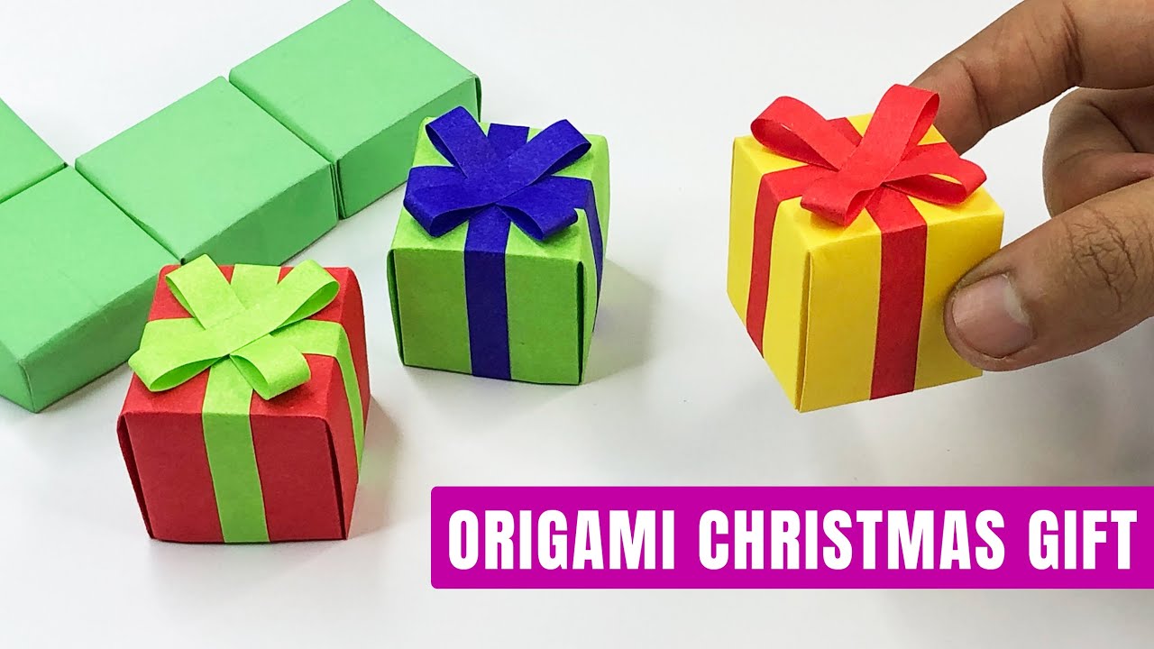 Christmas Origami Gift Box - Easy Paper Craft for Gifts!