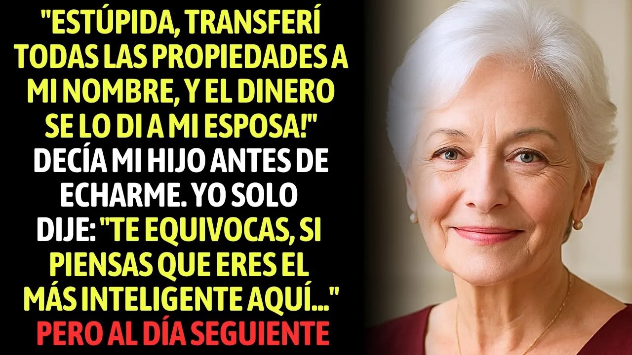 Estúpida, Transferí Las Propiedades A Mi Nombre, Y El Dinero Se Lo Di A Mi Esposa! Decía Mi Hijo