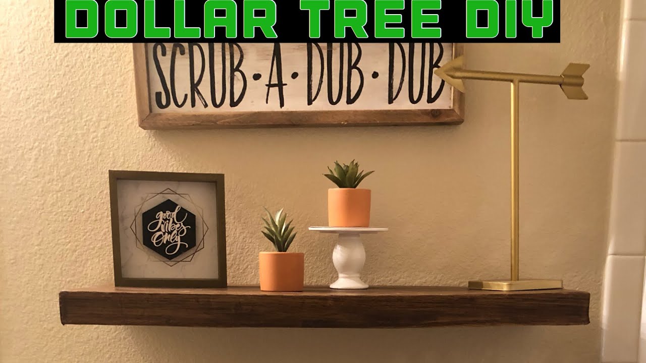 How To Make A Floating Shelf| All Dollar Tree Products| IKEA Lack Shelf DIY| Under $10