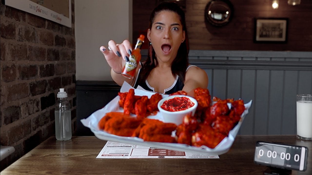 *Hot Ones Inspired* WHO DARES WINGS Challenge | SCORPION SPICE WINGS | GirlVsSpice