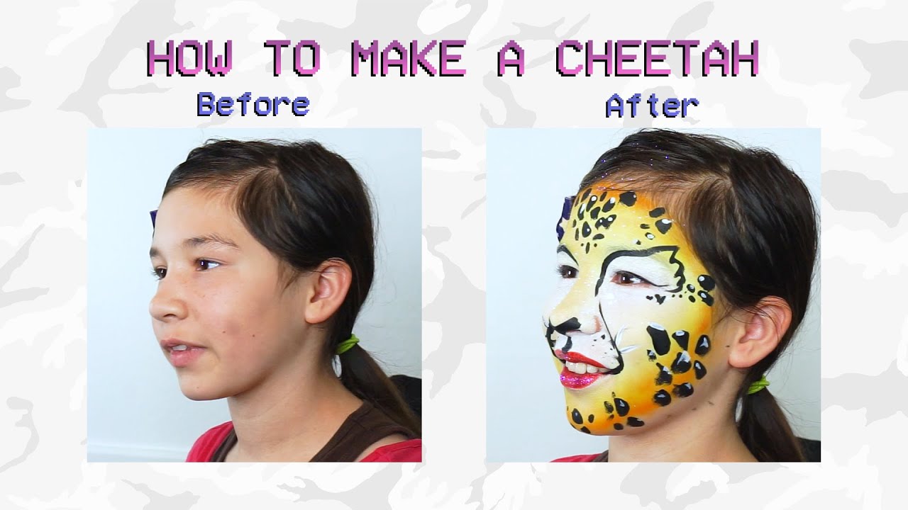 Face Paint Tutorial - How to Face Paint a Cheetah