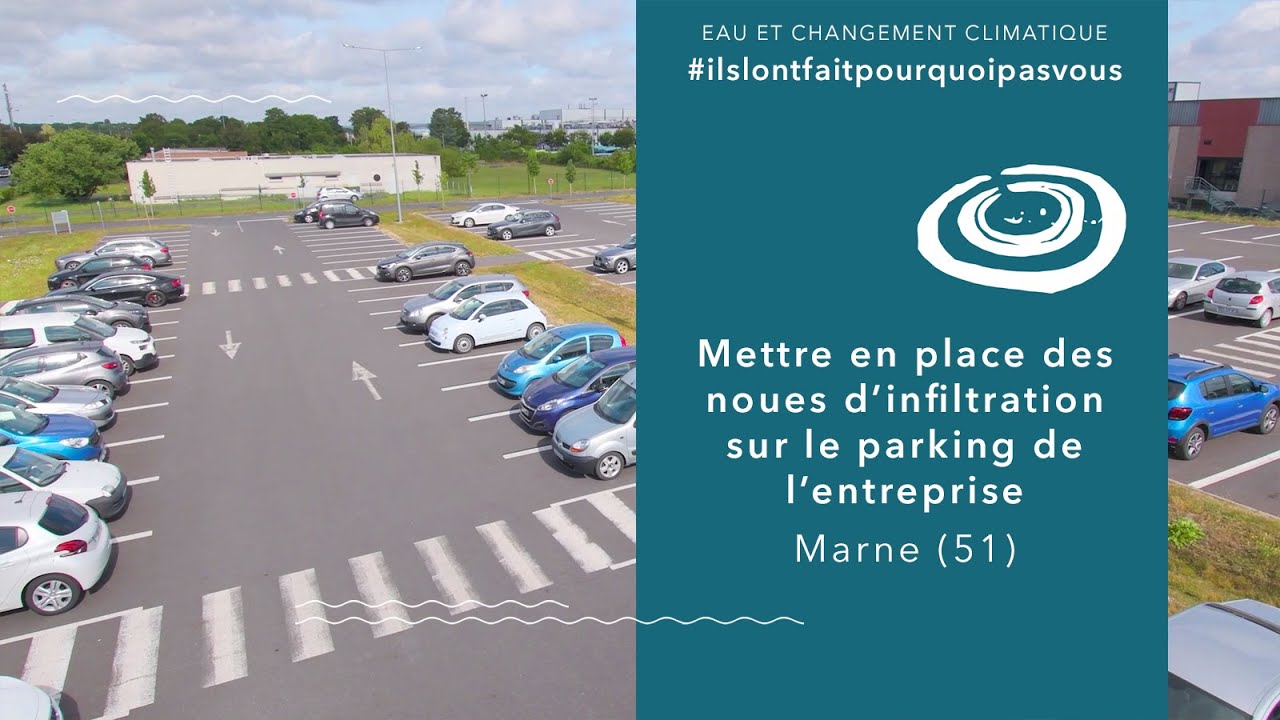 Mise en place des noues d'infiltration sur le parking de Valéo (Reims-51) (sous-titrée)