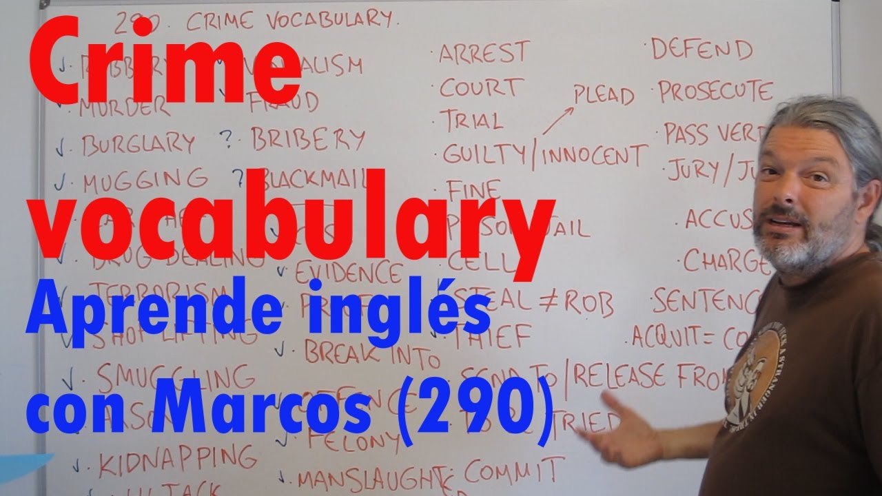Crime vocabulary. Aprende inglés con Marcos (290)