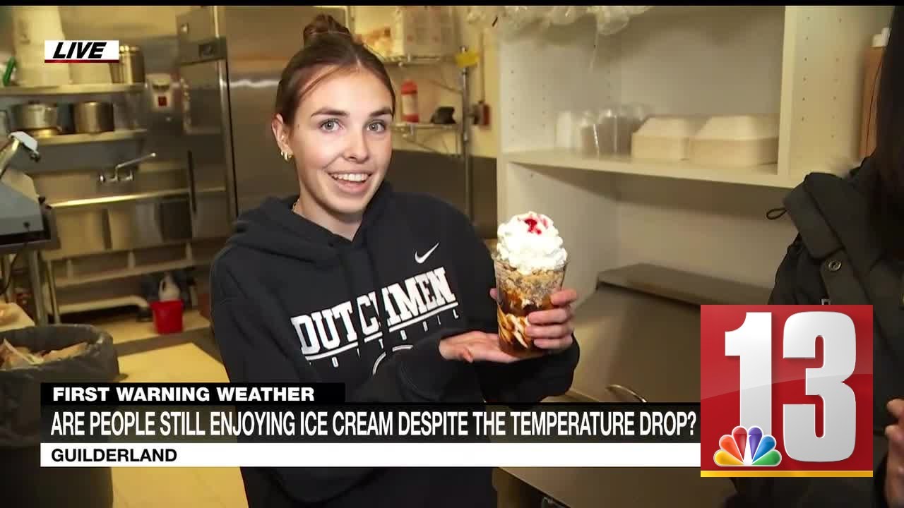 Making ice cream sundaes at Corner Ice Cream in Guilderland