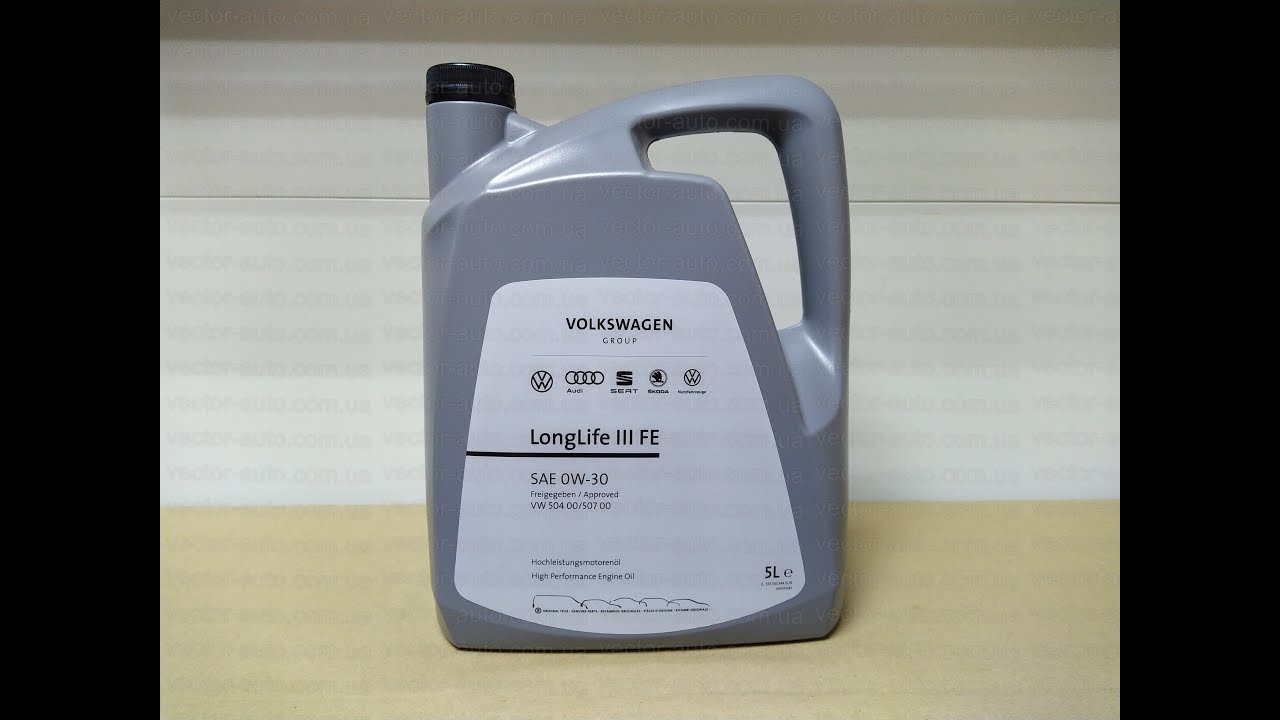 Оригинальное моторное масло VAG Longlife III FE 0W-30 VW 504 00 / 507 00 GS55545M4 / G S55 545 M4