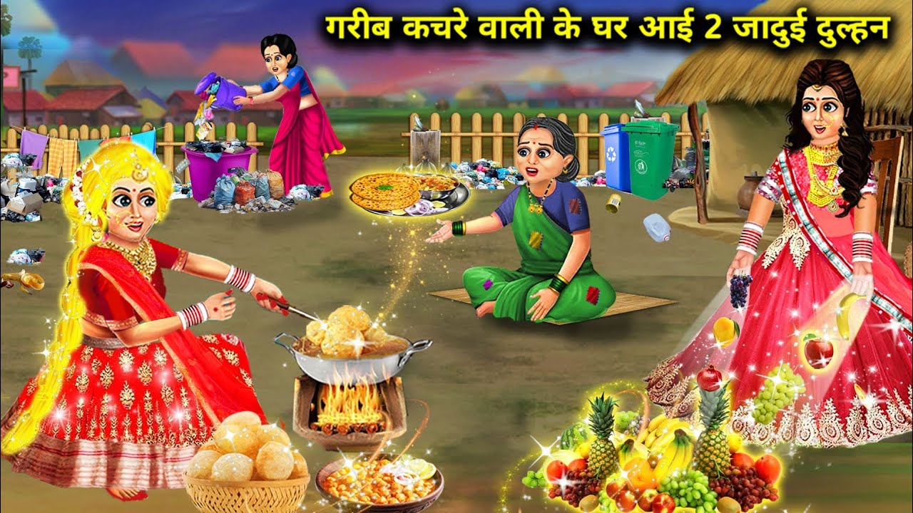 गरीब कचरे वाली के घर आई दो जादुई दुल्हन|| moral kahaniyan|| jaadui kahaniyan||chacha magical stories