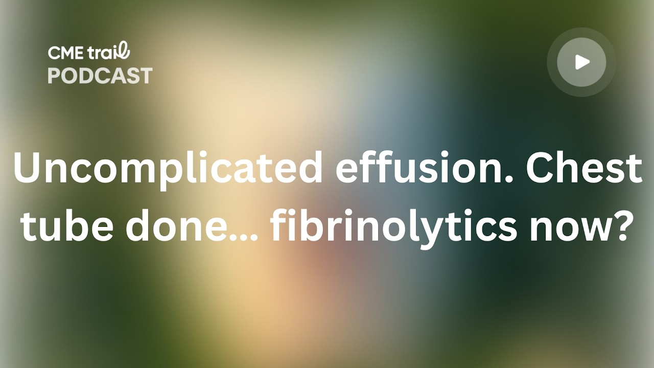 Should fibrinolytics be used with chest tube in adult uncomplicated parapneumonic effusions?