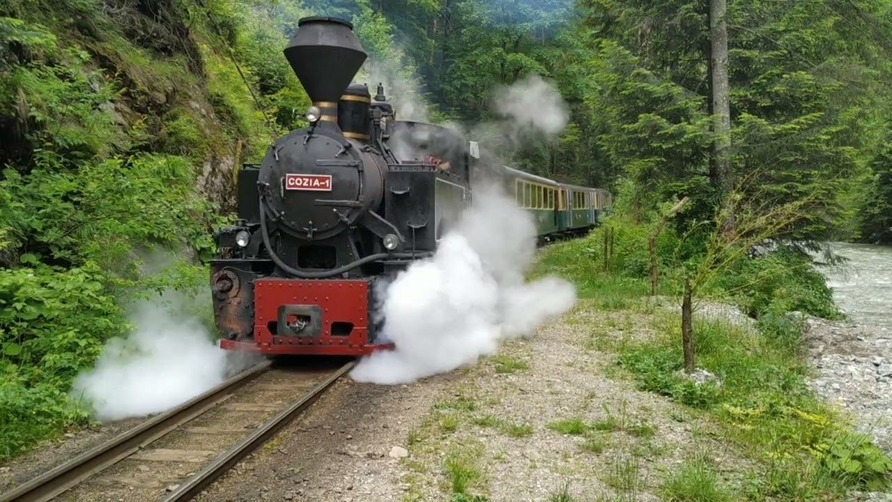 Dampfbespannter Zug der schmalspurigen Wassertalbahn in Rum&auml;nien am 12.06.2025 bei der Vorbeifahrt