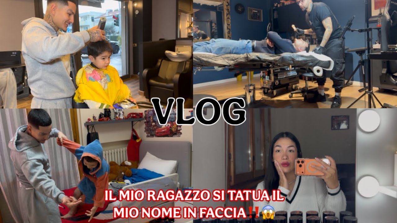Vlog/ Il mio ragazzo si TATUA il mio nome in FACCIA‼️😱🥹Reazione della family🤯