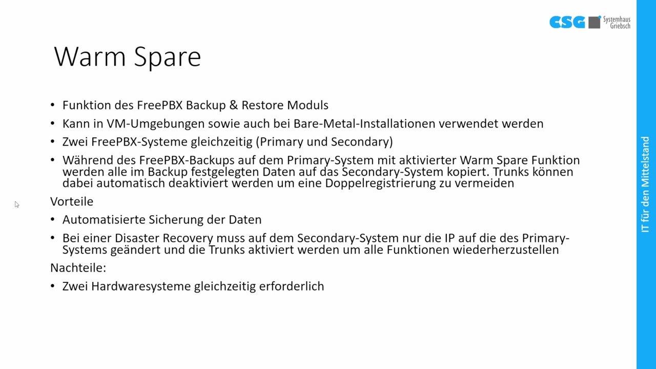 Themenreihe FreePBX-Asterisk-Teil 4.3.1. Disaster Recovery