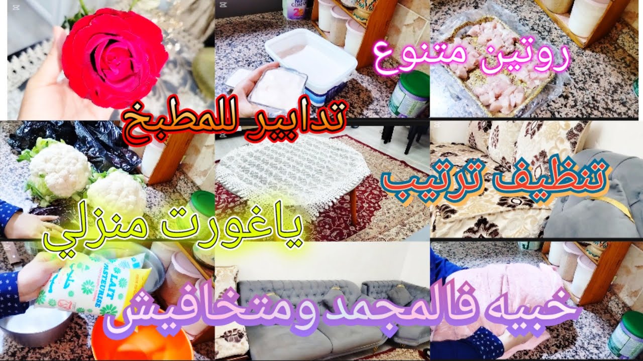 روتين متنوع😍تدابير للمطبخ💥ياغورت منزلي بحليب شكارة✅تنظيف ترتيب💯راه رخيس استغلي لفرصة وخبيه فالمجمد✨
