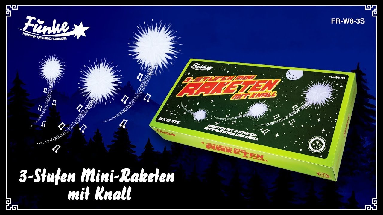3-Stufen Mini-Raketen mit Knall (Batch 2024) - Funke