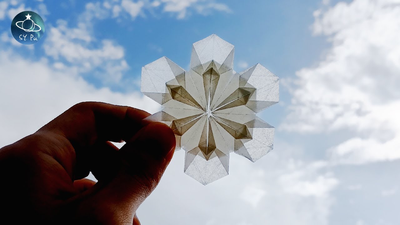 Snowflake Easy Origami Tutorial║雪花 簡單摺紙 教學║スノーフレーク 雪の華 ゆきのはな 簡単 折り紙