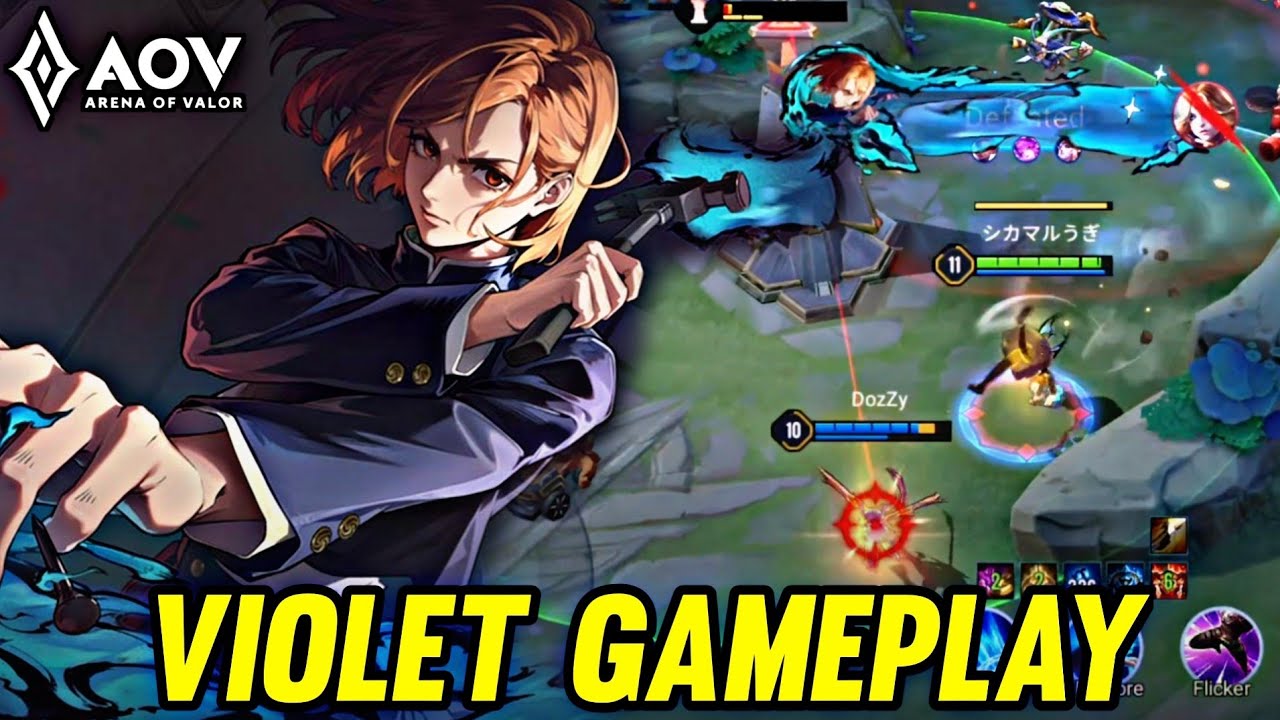 AOV : VIOLET GAMEPLAY | IN ABSSYAL LANE - ARENA OF VALOR LIENQUANMOBILE ROV