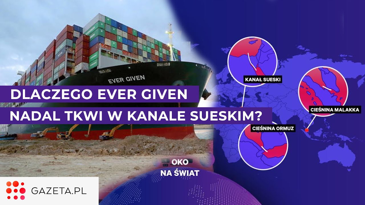 Kanał Sueski odblokowany, ale Ever Given i tak tam utknął. Problem&oacute;w jest więcej! OKO NA ŚWIAT