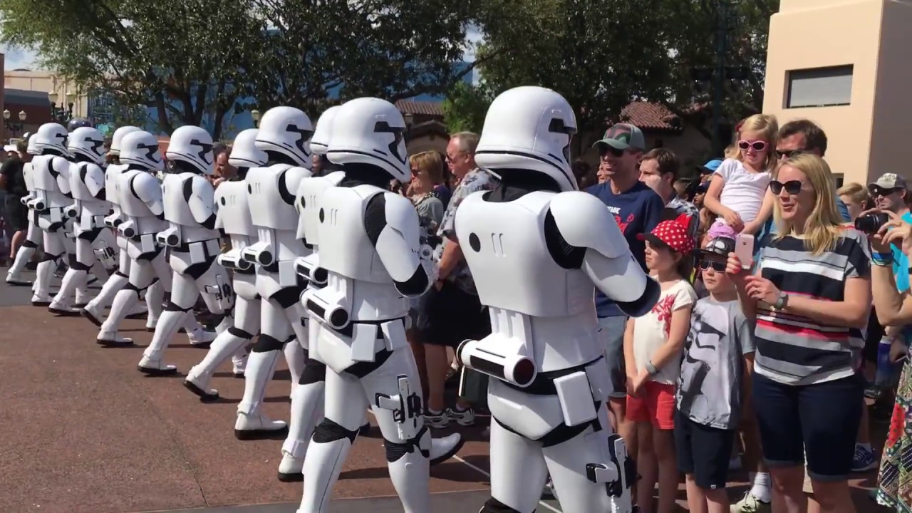 March of the first order, Storm troopers march at Disney World,  Florida