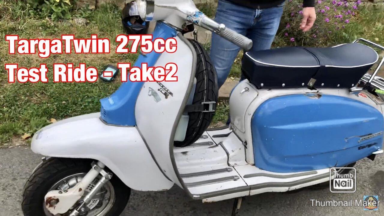 Lambretta TargaTwin Test Ride -Take 2. Better footage from DragonTouch 4K ActionCam