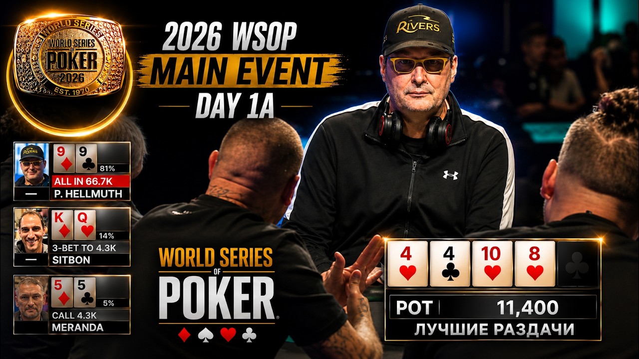 $10 000 000 за победу! День 1А WSOP Main Event. Лучшие раздачи